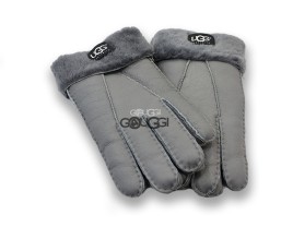 меховые перчатки мужские Leather Grey