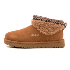 Ultra Mini Maxi Curly Boot - Chestnut