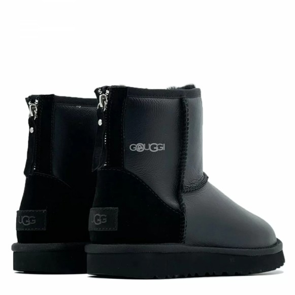 Ugg Classic Mini Zip Metallic Black (без камней)