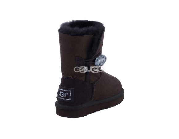 Kids Bailey Button Glitter Chocolate