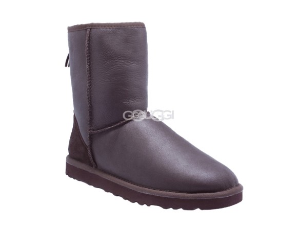 Classic Short ZIP Metallic Chocolate