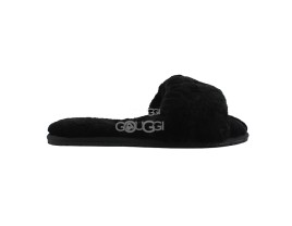 Fluff Slide Slippers Black