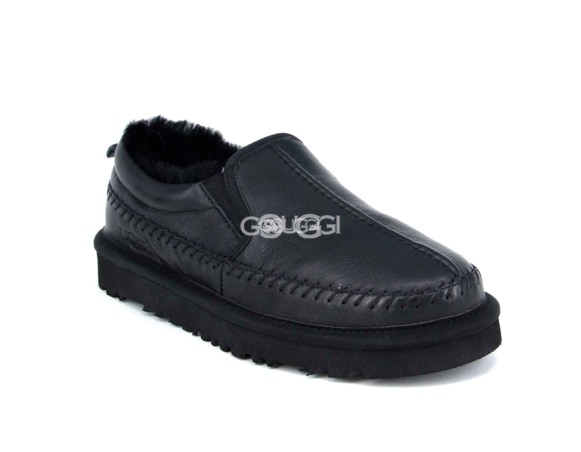 Mens Stitch Leather Black