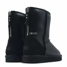 Ugg Mens Classic Short Zip Metallic Black
